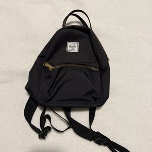 Herschel Supply Company Black Nova Mini Backpack with Gold Accents